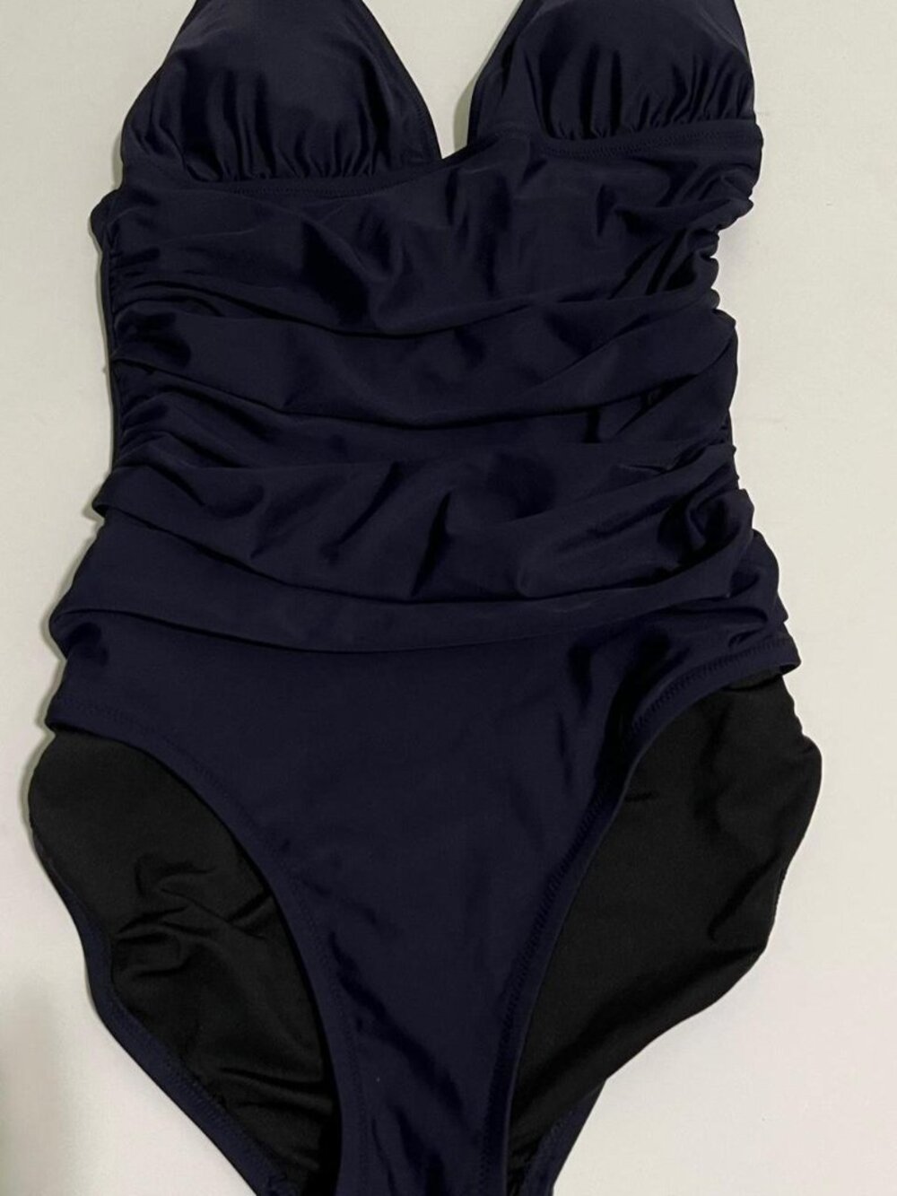 J.Crew Navy Ruched One Piece Swimsuit Women's Size 8, Like New - Picture 1 of 5